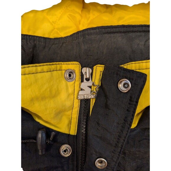 Vintage 90's NHL Boston Bruins Yellow Starter Hooded Parka Puffer Jacket Size M - Picture 7 of 7